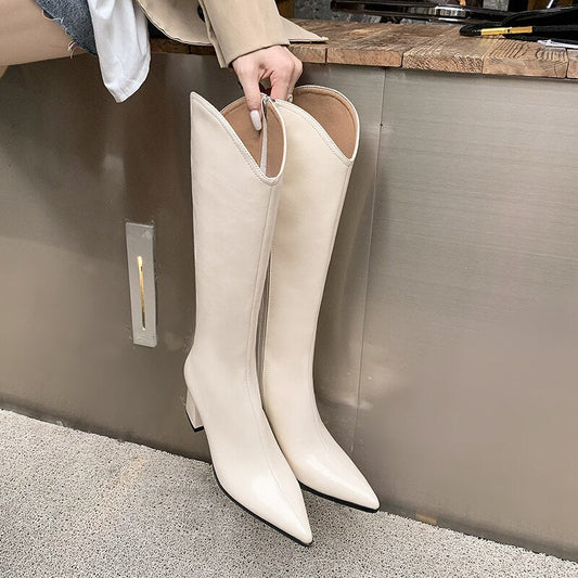 Women natural leather Horse oil leather full leather modern boots - LiveTrendsX