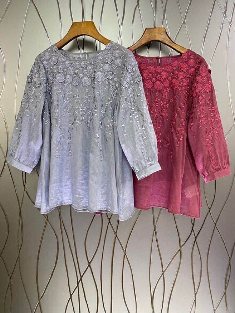 Women O - Neck Casual Loose Tops Blouse - LiveTrendsX