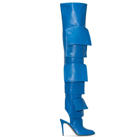 Women Over Knee Boots New Pointed Toe Slingback Shoes - LiveTrendsX