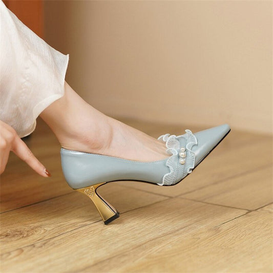 Women Party Pointed Toe Shallow High Heels Pumps - LiveTrendsX