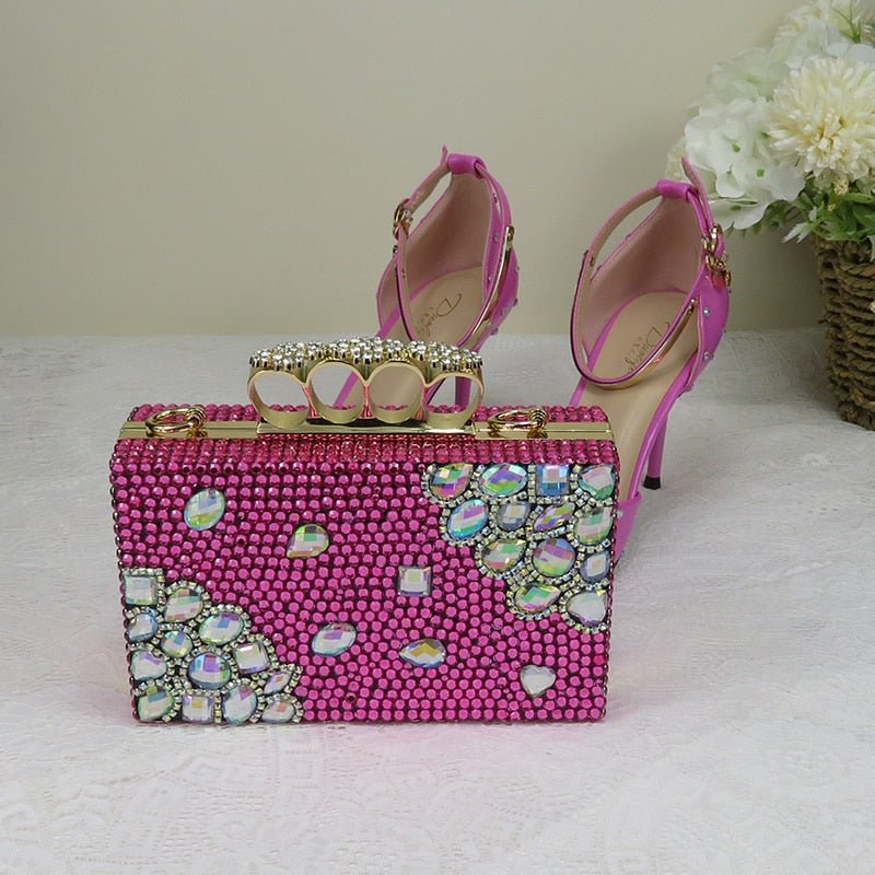 Women sandals pointed toe ankle strap crystal wedding shoes - LiveTrendsX