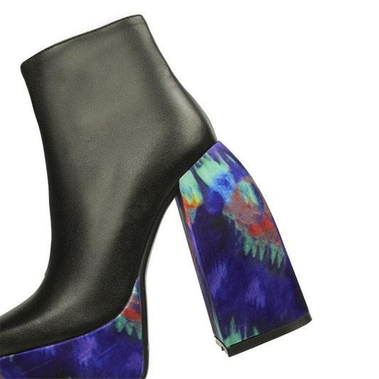 Women Side Zipper Heels Square Toe Boot Party NightClub Shoes Plus Size - LiveTrendsX