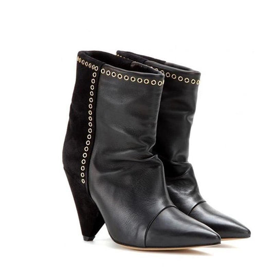 Women Spike High Heel Pointed Toe Ankle Boots - LiveTrendsX