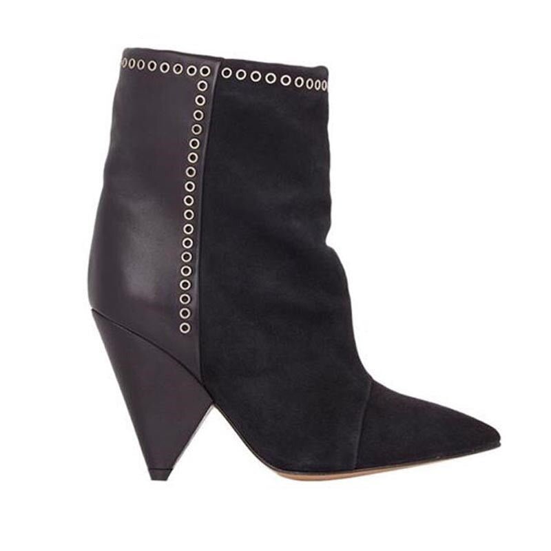 Women Spike High Heel Pointed Toe Ankle Boots - LiveTrendsX