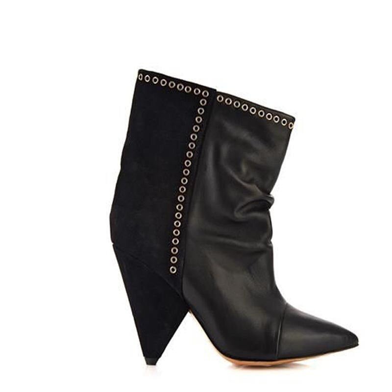 Women Spike High Heel Pointed Toe Ankle Boots - LiveTrendsX