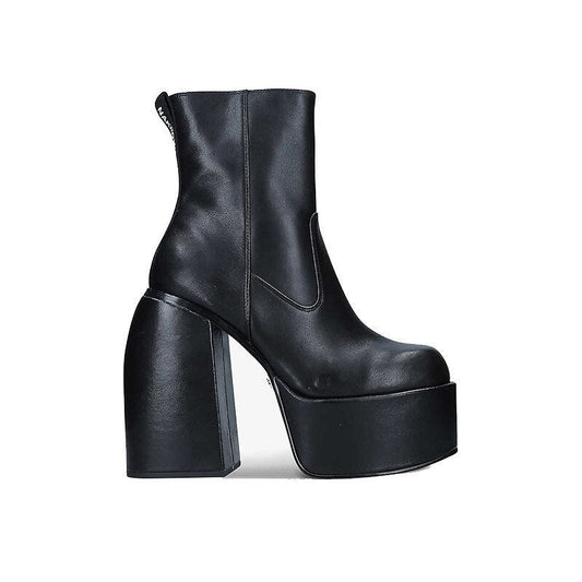 Women Thick Heels Platform Ankle Boots Stretch Knee High Heels - LiveTrendsX