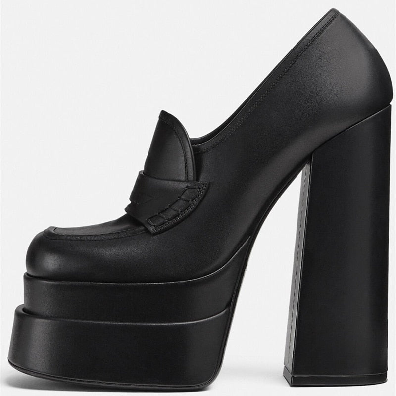 Women Waterproof Heels Pumps Platform Slip - On Shoes - LiveTrendsX