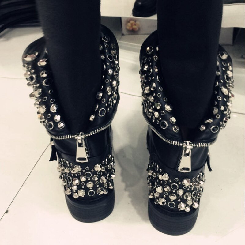 Women's Genuine Leather ankle boots big size fit for Autumn and winter - LiveTrendsX