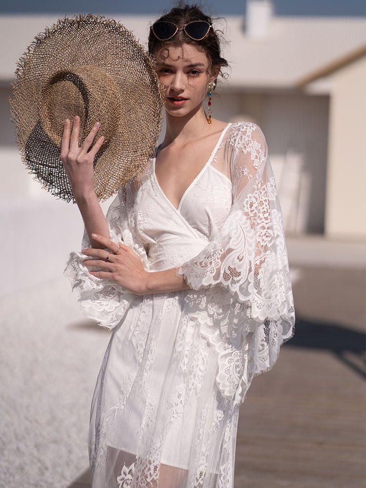 Women's Summer Bohemian White Seaside Resort Dress - LiveTrendsX