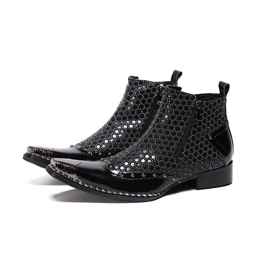Zipper Short Boots Male Party Formal Dress Shoes Plus Size - LiveTrendsX