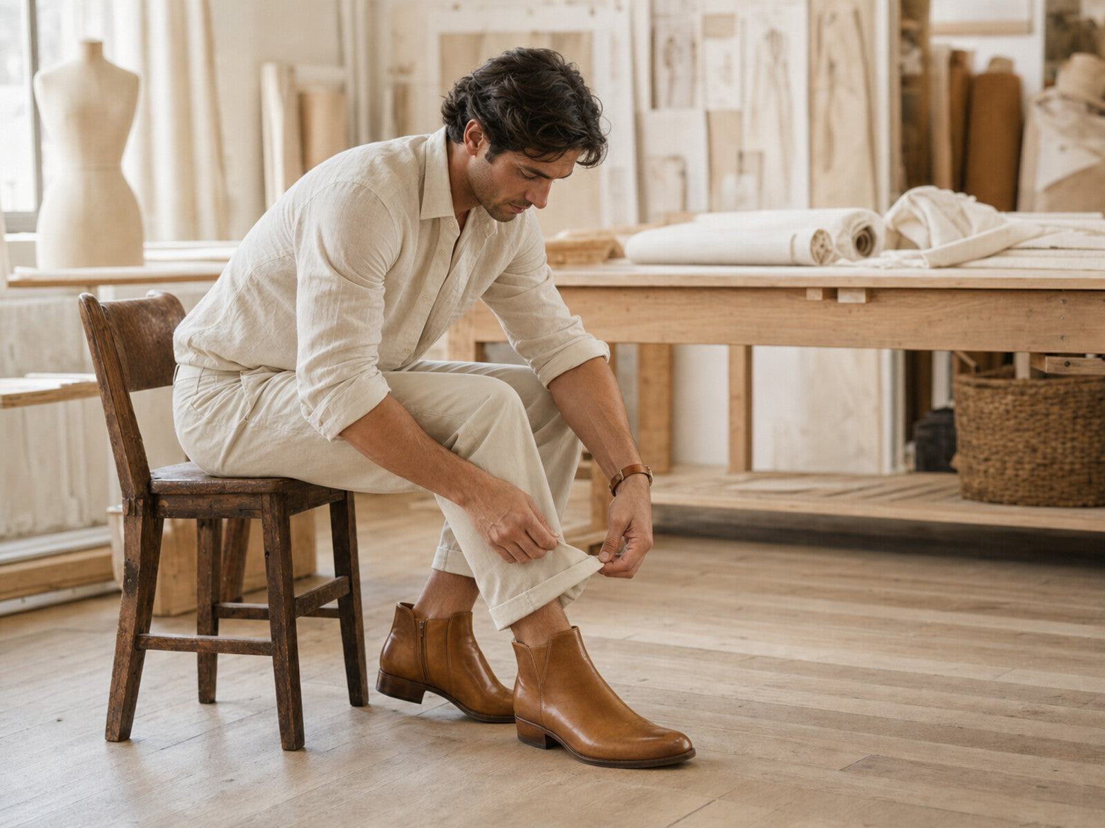 Boots cut for his calf. Leather chosen for his stage.
